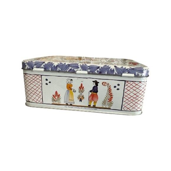 Vintage Quimper French Biscuit Tin Massilly France Tin Box - Picture 5 of 10